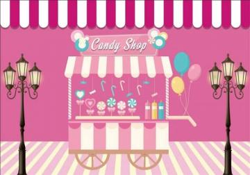 Amazon Aofoto Comic Candy Shop Backdrop Kids Children