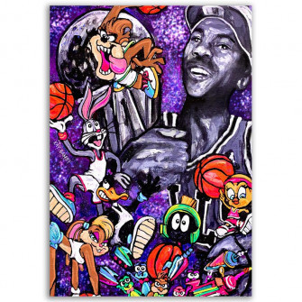 Michael Jordan Space Jam Portrait Looney Tunes