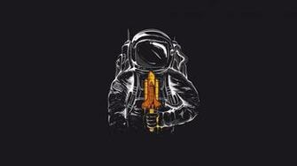 Astronaut With Space Shuttle Popsicle Wallpaper
