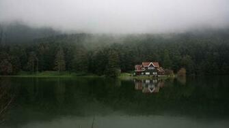 Bolu Turkey Forest Lake House Beautiful Landscape Wallpaper