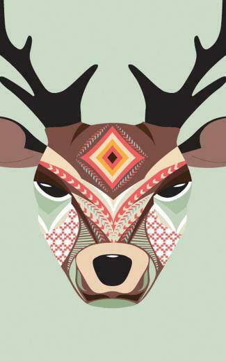 Aztec Deer Amazon Kindle Fire HD 2nd Gen