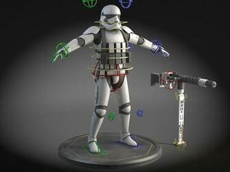 Star Wars First Order Stormtrooper Heavy 3d Model Rigged Max Obj