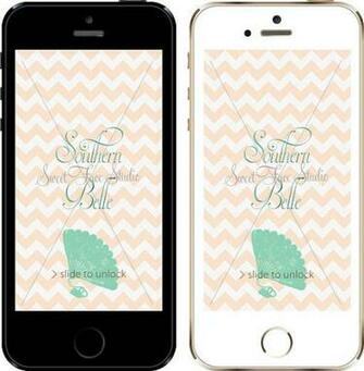 Southern Belle Wallpaper Tiffany Blue Peach White Chevron