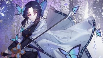Demon Slayer Shinobu Kocho Butterflies HD 4k Wallpaper