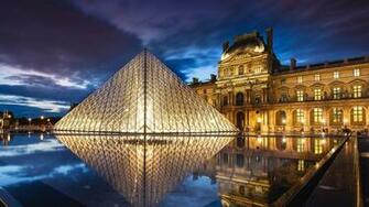 Wallpaper France Paris Louvre Museum Architecture Pyramid