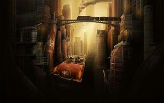 Future Megapolis Flying Car Wallpaper In Jpg Format For