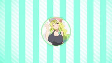 Miss Kobayashis Dragon Maid Lines Cyan Circle