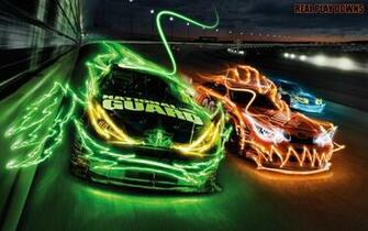 Wallpaper HD Neon Cars Real Play Downs