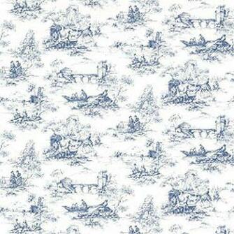 Blue And White Toile Wallpaper