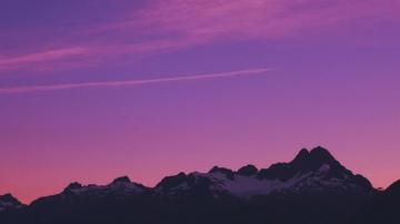 Horizon Mountains Pink Sky Sunset Wallpaper Background Gnome
