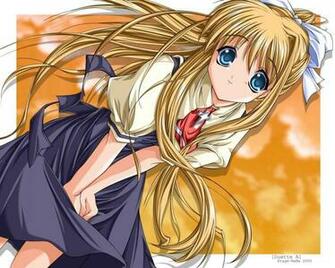 Air Kamio Misuzu Girl Blonde Smile Cute Stock Photos