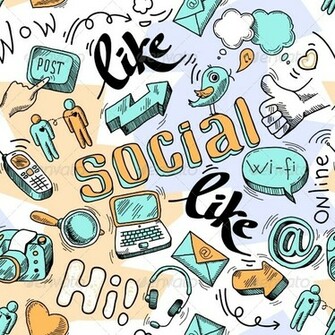 Seamless Doodle Social Media Pattern Background Background