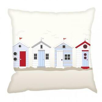 Beach Huts Cushion By Digetex Wallpaper Direct