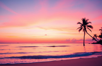 Pink Beach Sunset Wallpaper