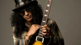 Wallpaper Slash Guitar Hair Hat Glasses