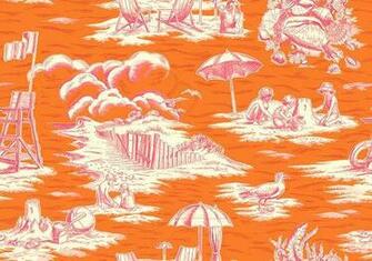 Orange Toile