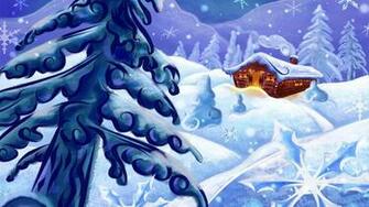 Cabin In The Snow Widescreen Wallpaper