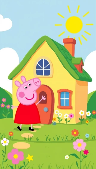 Peppa Pig House HD Wallpaper