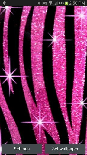 Bigger Pink Zebra Bling Lwp For Android Screenshot