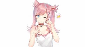 Wink Fox Girl Cute Anime Elf Wallpaper