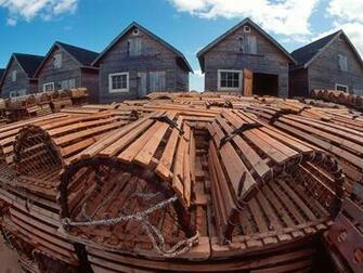 Fishing Huts And Lobster Traps Prince Edward Island Canada Wallpaper
