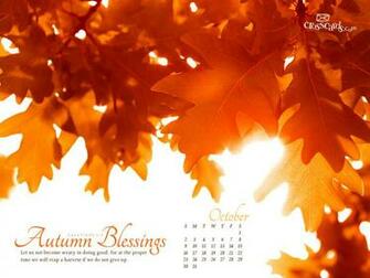 October Autumn Blessings Desktop Calendar Monthly