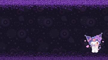 Be Positive Kuromi Glitter Doll Desktop Wallpaper
