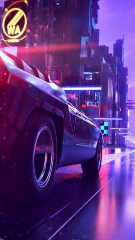 Neon City Car Retrowave Digital Art 4k Wallpaper