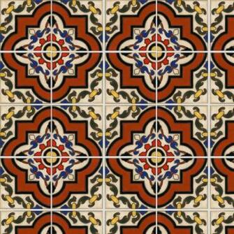 Spanish Tile Temporary Decorative Vinyl Applique Flooring