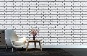 White Grunge Brick Wall Wallpaper Urban Vintage Vibes Morphico