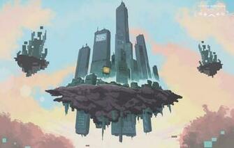 Wallpaper The Sky City Island Skyscrapers Fiction Porter