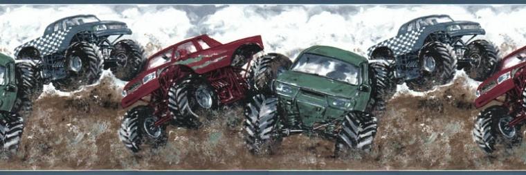 Bigfoot Monster Trucks Wallpaper Border Clearance Quantities Limited
