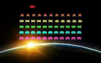 Galaga Game Pixels Pixel Art Digital Video Games HD