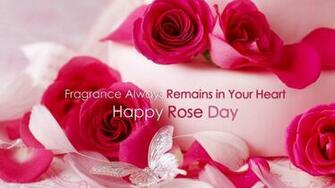 Happy Rose Day Red With Love Quotes Wallpaper