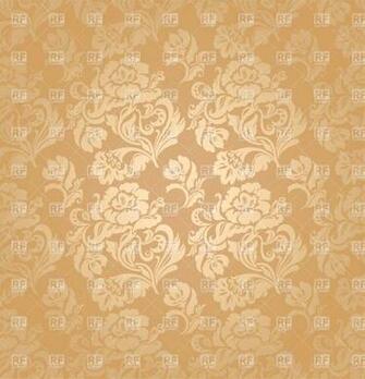 Beige Victorian Wallpaper With Floral Pattern Background