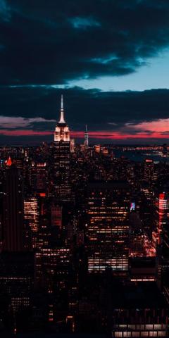 New York Buildings Night Cityscape Wallpaper Win
