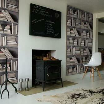 Fake Bookshelf Wallpaper Idesignarch Interior Design Architecture
