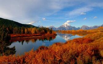 Wallpaper Autumn Mountain Forest River Desktop