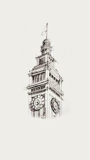 Big Ben Sketch Art Drawn iPhone Plus Wallpaper Sketches
