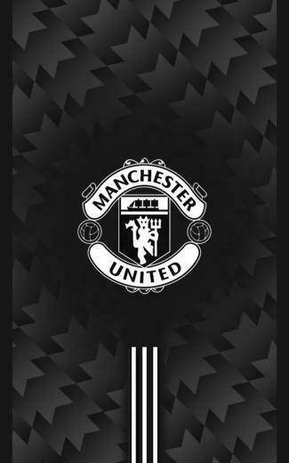 Manchester United Away Black Android Wallpaper Bola