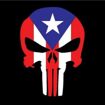 Puerto Rico Car Decal Sticker Punisher Skull With Flag