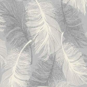 Coloroll Feathers Blown Vinyl Wallpaper Glitter Dappled Grey White