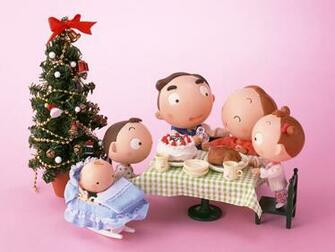 Happy Family Life Cute Cartoon Picture Wallpaper