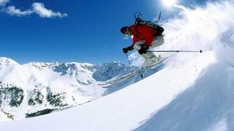 Skiing Winter Snow Ski Mountains Wallpaper