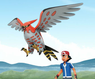 Ash And Talonflame By Mmdsatoshi