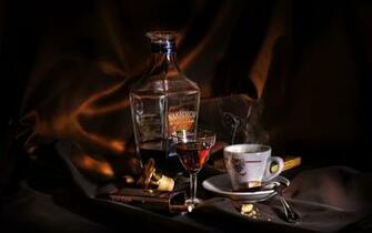Cognac Alcohol Coffee Cigar Wallpaper Background