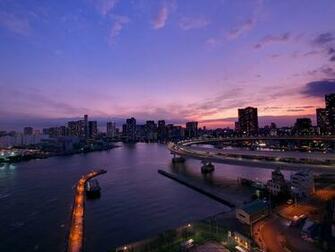 Japan Sunset Cityscapes Bridges Wallpaper