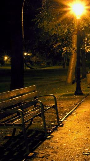 City Night Park Benches Android Htc Sensation HD