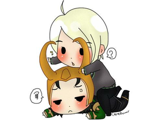 Chibi Draco With Loki By Cremebunny