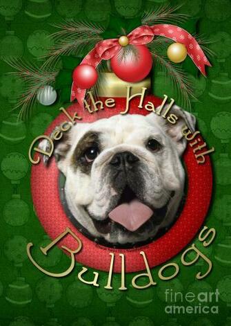 Christmas Bulldogs Deck The Halls